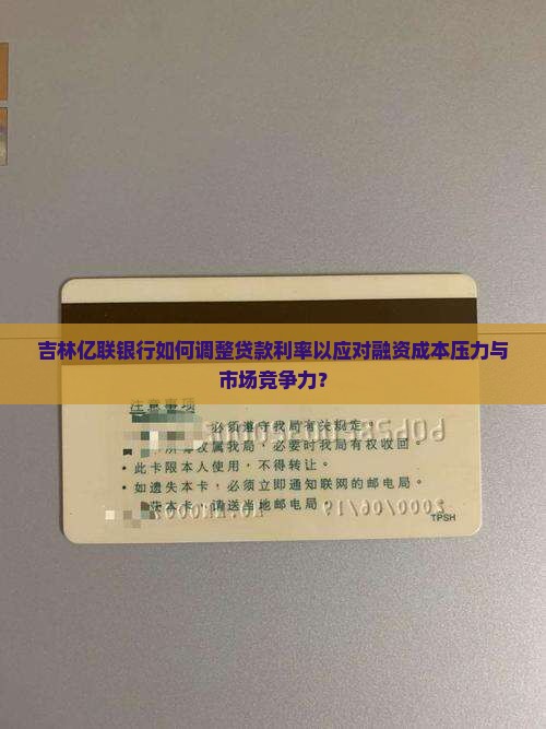吉林亿联银行如何调整贷款利率以应对融资成本压力与市场竞争力？