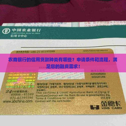 农商银行的信用贷款种类有哪些？申请条件和流程，满足您的融资需求！