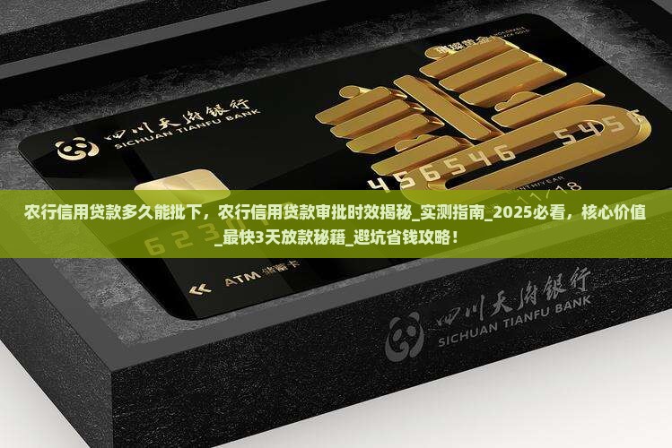 农行信用贷款多久能批下