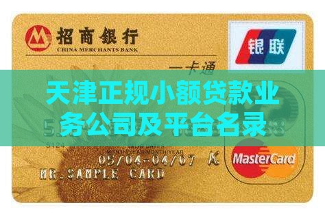 天津正规小额贷款业务