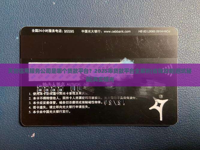 天创信用服务公司是哪个贷款平台