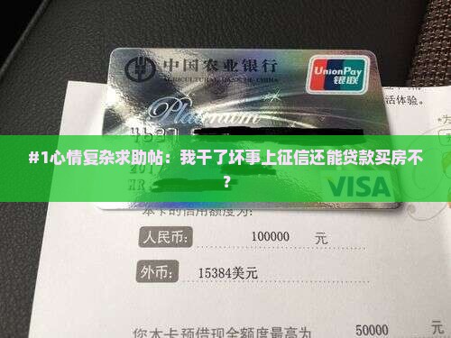#1心情复杂求助帖：我干了坏事上征信还能贷款买房不？