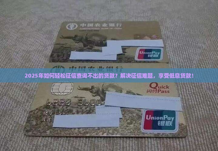2025年如何轻松征信查询不出的贷款？解决征信难题，享受低息贷款！