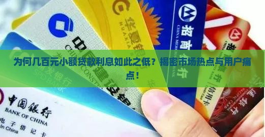 为何几百元小额贷款利息如此之低？揭密市场热点与用户痛点！