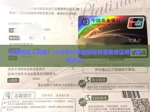 我是借款人视角：10万农行贷款到账前需要啥证明？急求解决！