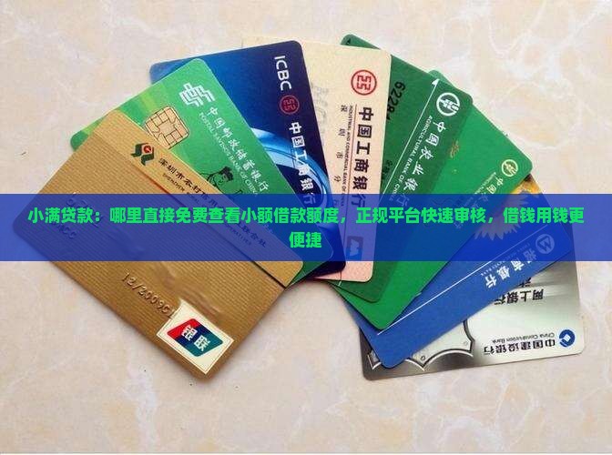 小满贷款：哪里直接免费查看小额借款额度，正规平台快速审核，借钱用钱更便捷
