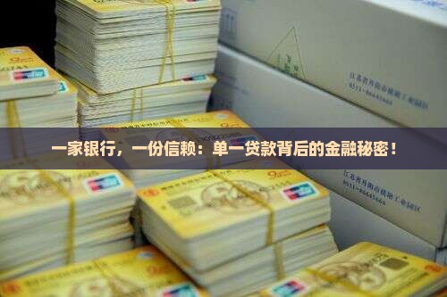 一家银行，一份信赖：单一贷款背后的金融秘密！