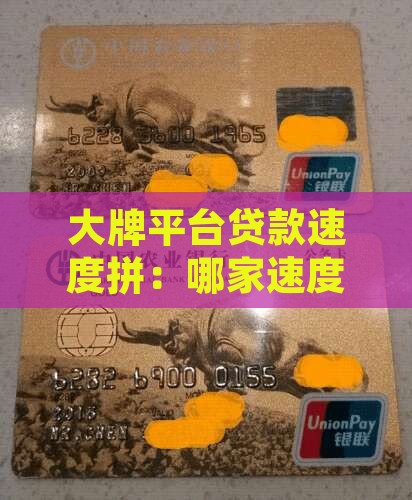 大牌平台贷款速度拼：哪家速度最快？