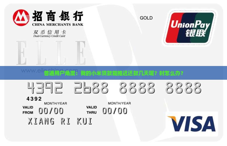 普通用户角度：我的小米贷款能推迟还款几天呢？时怎么办？