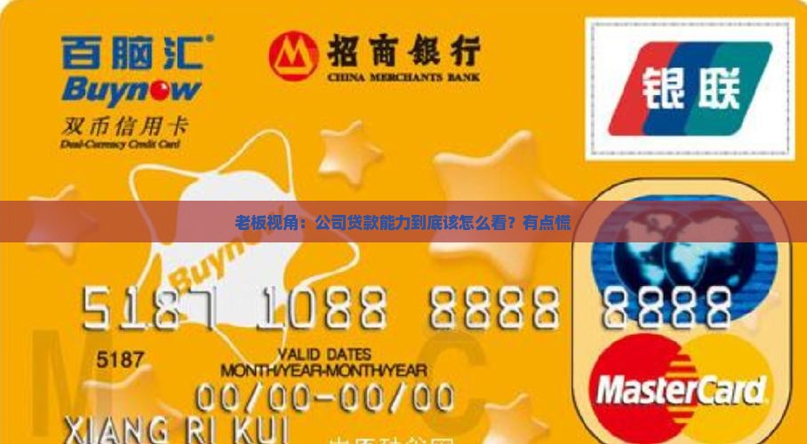 老板视角：公司贷款能力到底该怎么看？有点慌