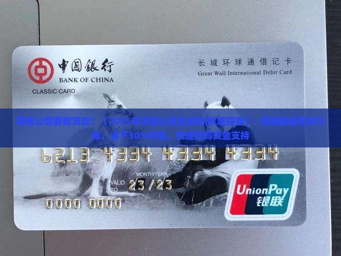 哪些公司要做贷款