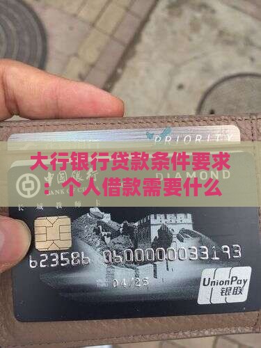 大行银行贷款条件要求