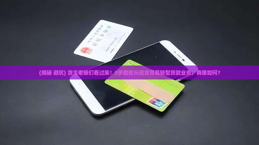 帮助现货公司转型做贷款
