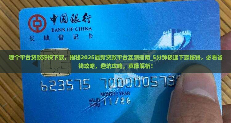 哪个平台贷款好快下款