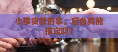 小额贷款后台能处理吗