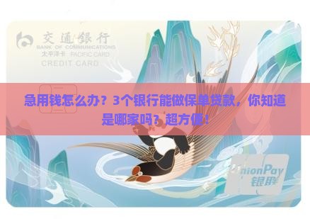 哪个银行可做保单贷款
