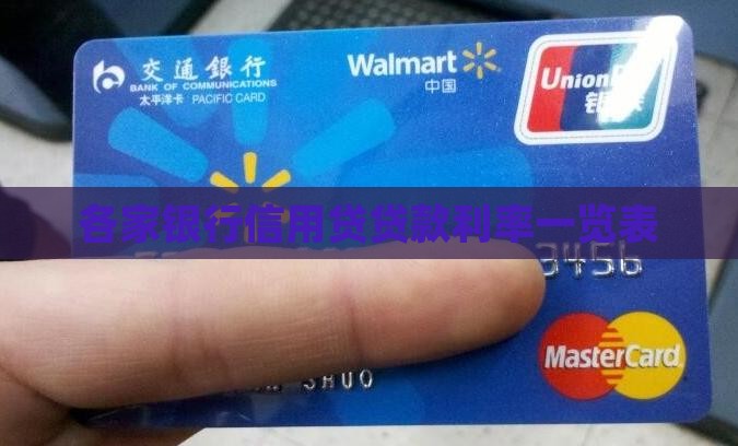 各家银行信用贷贷款利率