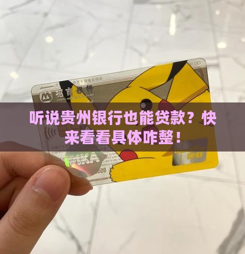 哪里贷款支持贵州银行 哪里贷款支持贵州银行