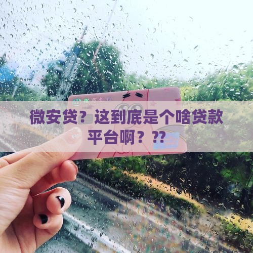微安贷是什么平台贷款的
