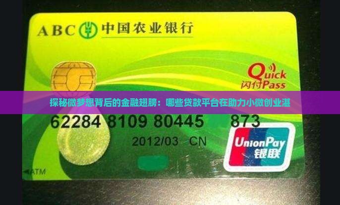 探秘微梦想背后的金融翅膀：哪些贷款平台在助力小微创业湛