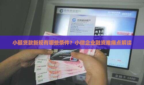 小额贷款新规有哪些条件
