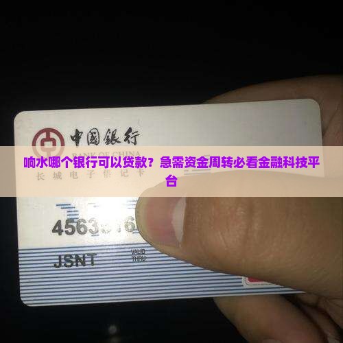 响水哪个银行可以贷款