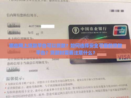 哪些网上贷款平台可以贷款