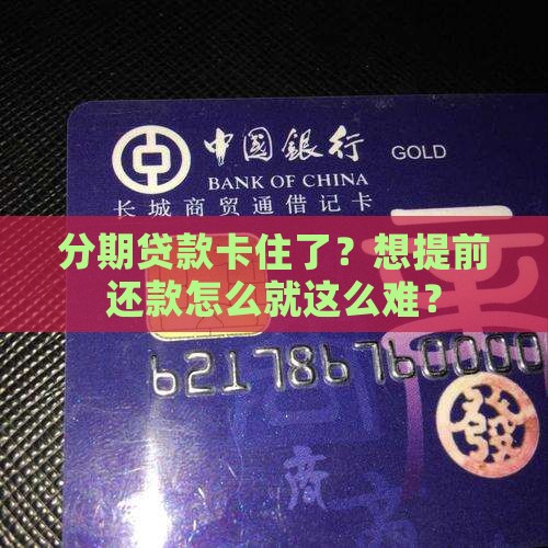 分期贷款不能提前还款吗