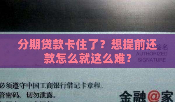 分期贷款不能提前还款吗