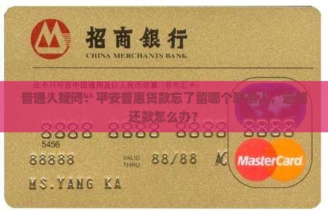 平安普惠贷款留的联系人