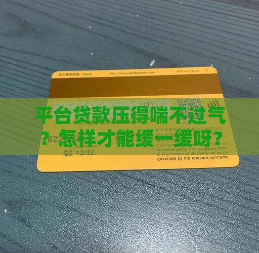 如何延缓平台贷款