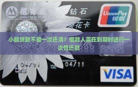小额贷款不能一次换清吗