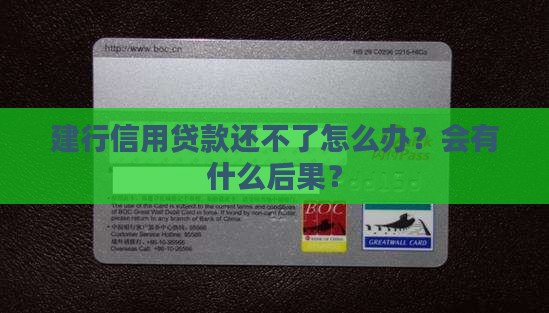 建行信用贷款还不了