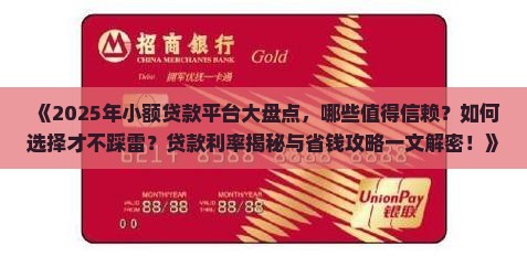 可以小额贷款的平台 可以小额贷款的平台