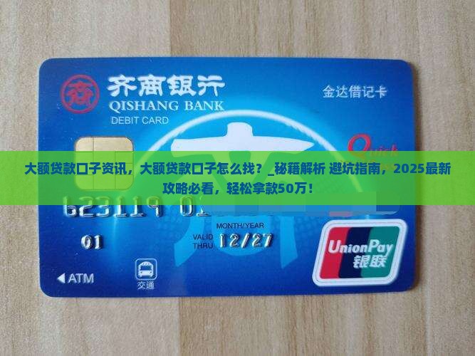 大额贷款口子资讯