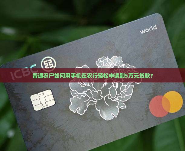 农行怎么手机上贷款申请