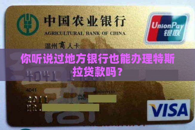 地方银行特斯拉贷款