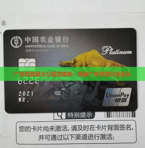 广东贷款最大公司是哪家