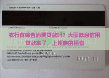 农行有综合消费贷款吗
