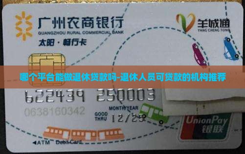 哪个平台能做退休贷款吗