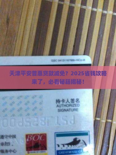 天津平安普惠贷款减免