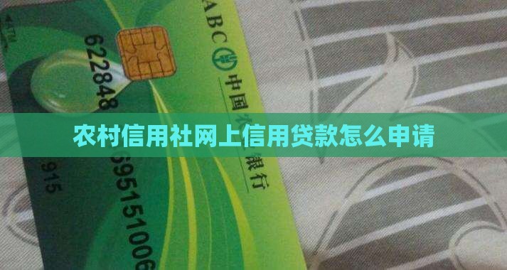 农村信用社网上信用贷款
