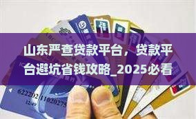 山东严查贷款平台