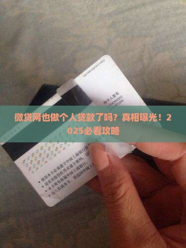 微贷网也做个人贷款了吗 微贷网也做个人贷款了吗