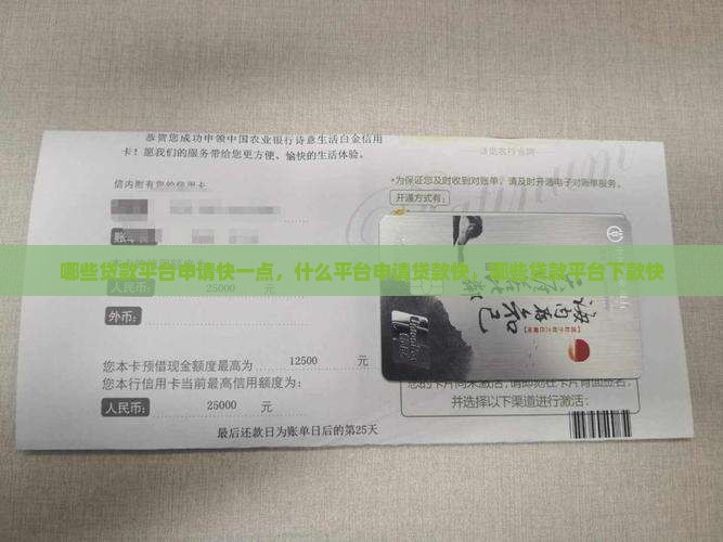 哪些贷款平台申请快一点