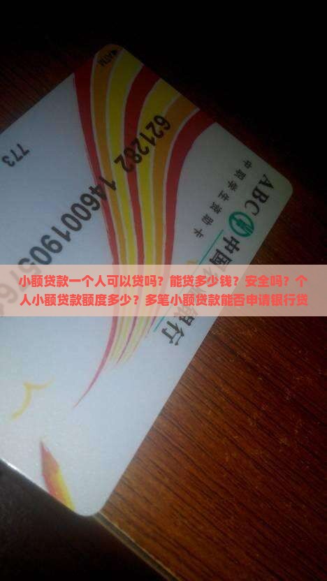 小额贷款一个人可以贷吗
