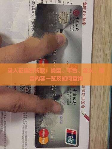 录入征信的贷款