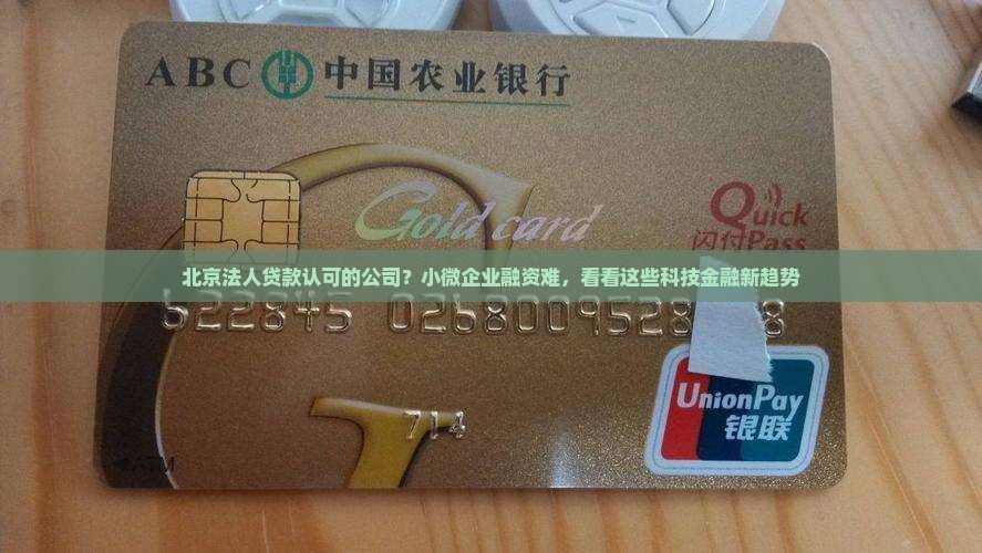北京法人贷款认可的公司