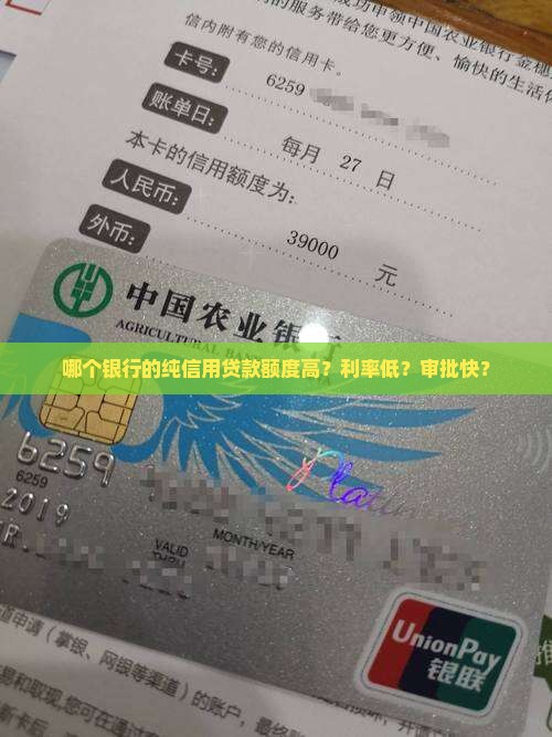 哪个银行的纯信用贷款高