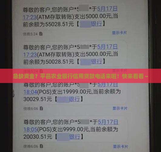平邑农业银行信用贷款电话